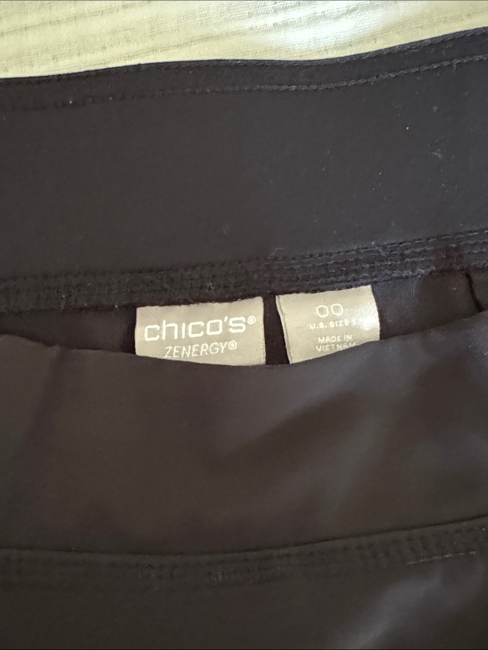 Chico's Black Stretch Skort with Front Zip Pockets - Picture 3 of 3